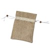 Pochette aspect lin, 16x12cm, beige, 1 pce