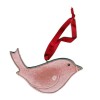 Wooden bird, 14cm, pink