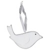 Ave de madera, 14cm, blanco