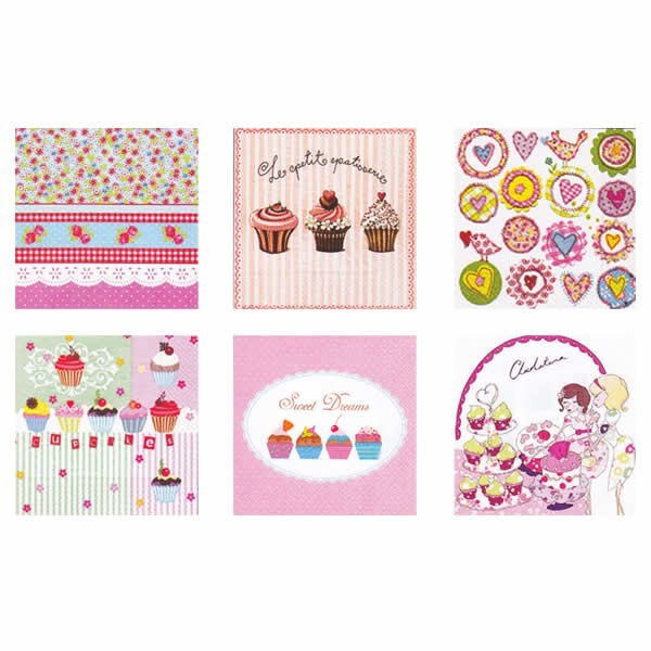 Assorted napkins "Lovely Cupcakes"