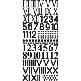 Adhesive numbers and symbols for clocks, black