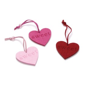 Corazones de fieltro Sweet, 6cm, 3 pzas