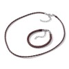 Collier/bracelet en simili cuir avec fermoir, brun