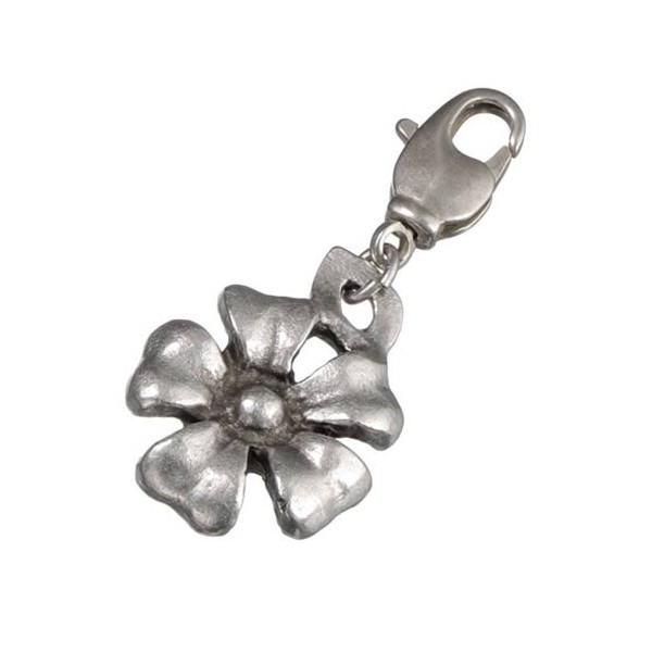 Pendentif/charm fleur 20x16mm avec mousqueton