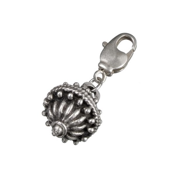 Pendentif/charm boule 19x14mm avec mousqueton
