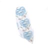 Printed feathers, white-light blue, 5 pcs