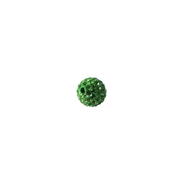 Shamballa Style Beads, 10mm, green, 4 pcs