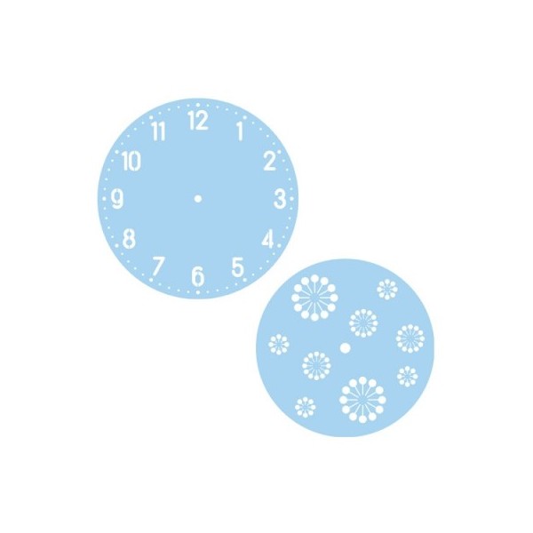 Duo de pochoirs horloge, chiffres arabes, Ø28cm + Ø18cm