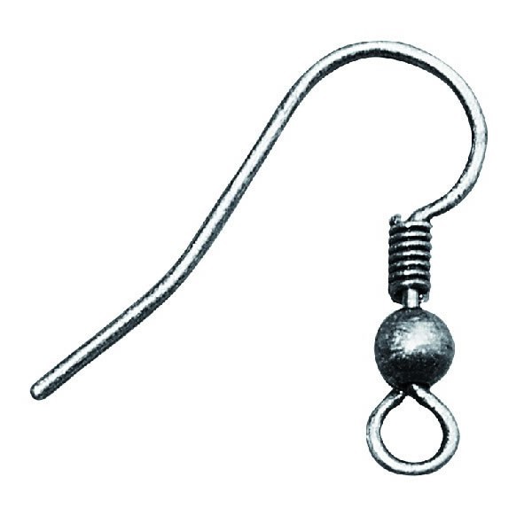Hook Earrings, colour antique silver, 4 pces
