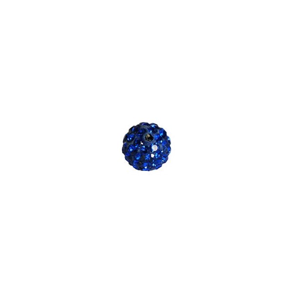 Shamballa Style Beads, 10mm, sapphire, 4 pcs