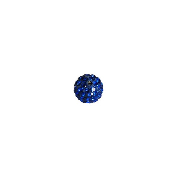 Shamballa Style Perlen, 10mm, saphir, 4 Stk