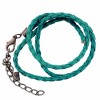 Artificial leather choker with clasp, turquese 45cm