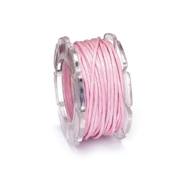 Cordón encerado, Ø1mm- 5m, rosa