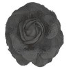 Fleur, noir, 8cm, montée sur clip et broche