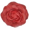 Blume 8cm rot, mit Anstecknadel und Clip