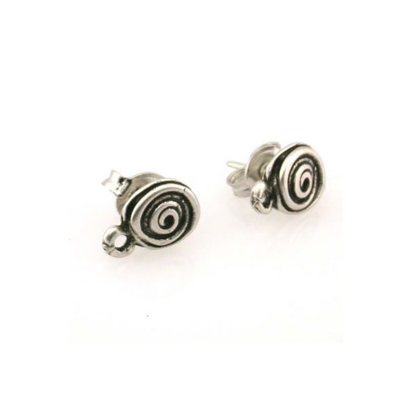 Spiral ear stud, silver-coloured, 2 pcs