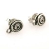 Clous d'oreilles spirale, couleur argent, 2pcs