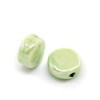 Cuentas de cerámica, Ø12x7mm, verde agua, 5 pz
