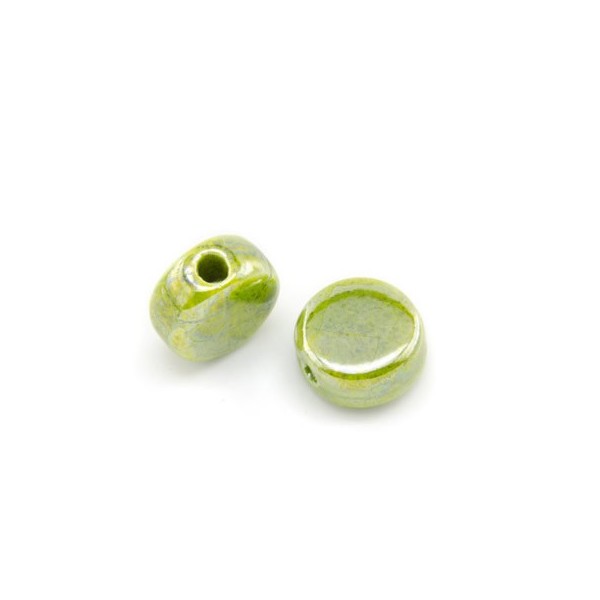 Pastilles en céramique Ø12x7mm, vert lime, 5 pcs