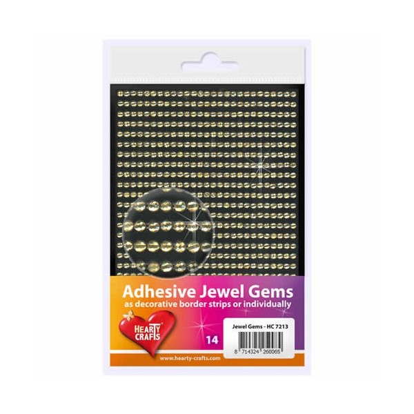 Adhesive Jewel Gems, Ø3mm, gold