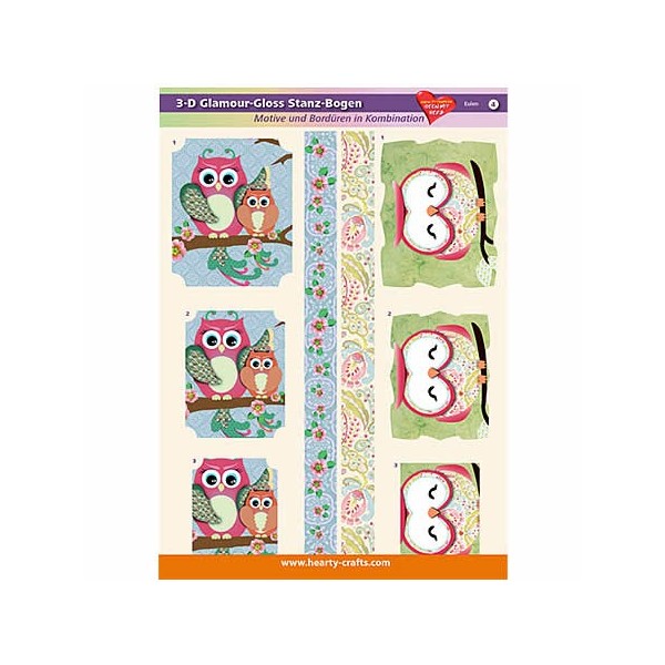 3D Glamour-Gloss Decoupage Paper, Owls #4