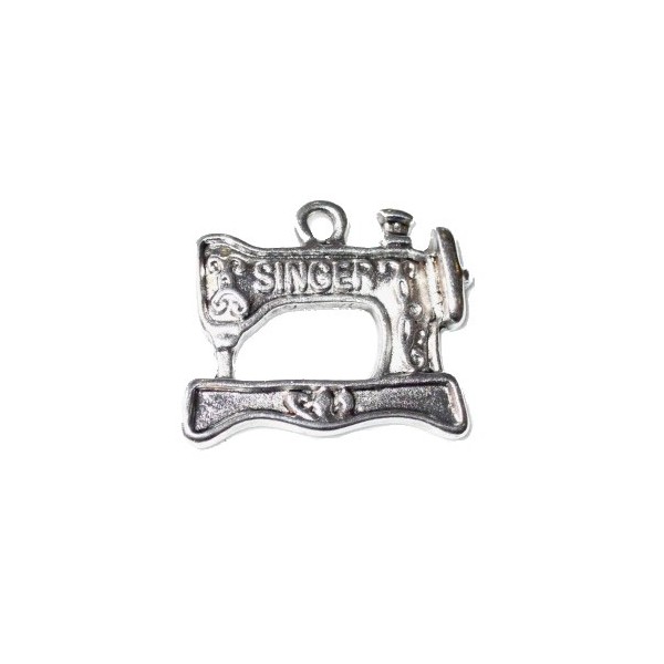 Pendentif machine à coudre, 21x18mm, argent, 1 pce