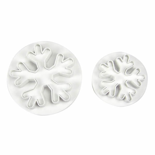 Emporte-pièce avec poussoir, flocons de neige, 2 pcs