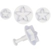 Plunger clay cutter, starfruit, 3 pcs