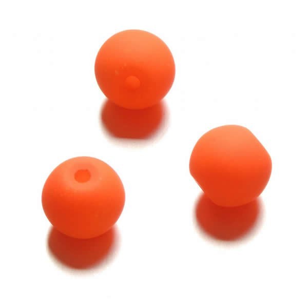 Neon beads Ø10mm, 10 pcs, neon orange