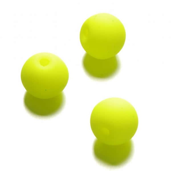 Neon beads Ø10mm, 10 pcs, amarillo