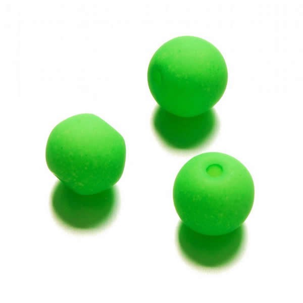 Neon beads Ø10mm, 10 pcs, neon green