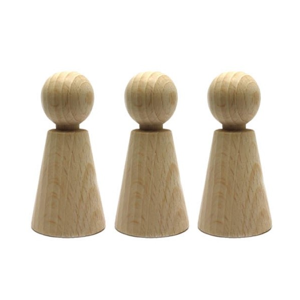 Figurilla de haya, 23x60mm, 3 pz