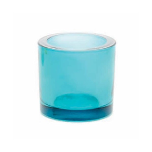 Photophore en verre, Ø65mm turquoise
