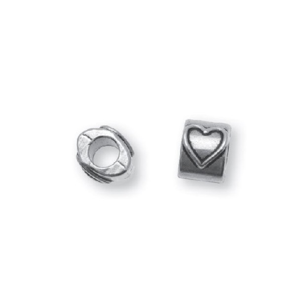 Charm corazon, 1cm, color plata