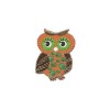 Motif à fixer au fer à repasser, 4.5x3.4cm, hibou brun - orange