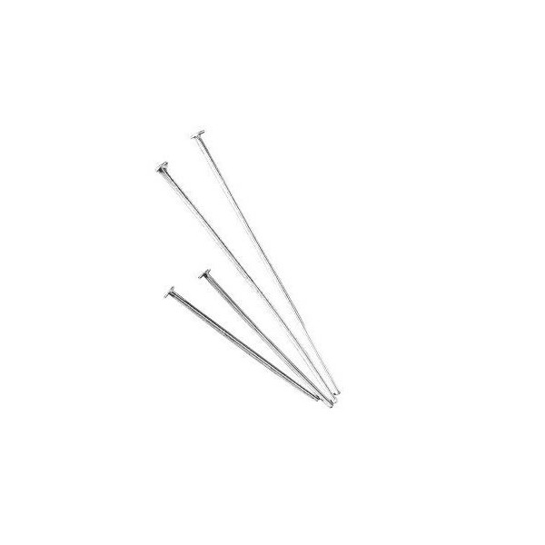 Head pins, 40mm, silver