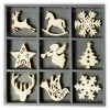 Wooden elements : deer / snowflake