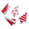 pinzas Navidad, arból, rojo/blanco
