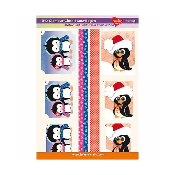 3D Glamour-Gloss Decoupage Paper, Penguins #3