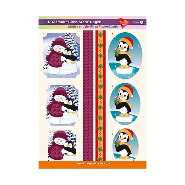 3D Glamour-Gloss Decoupage Paper, Penguins #6