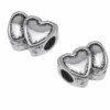 Charm corazones, 1.5cm, color plata