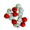 Bells 13mm, red-white, 10 pcs