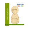 Wooden japanese doll 9.5cm, 3 pcs