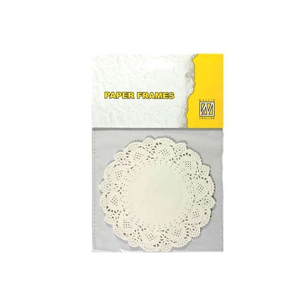 Papier découpe dentelle, Ø11.5cm, blanc, 12 pcs