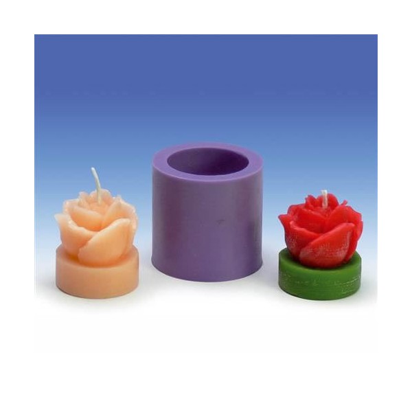 Moule en silicone pour bougie rose