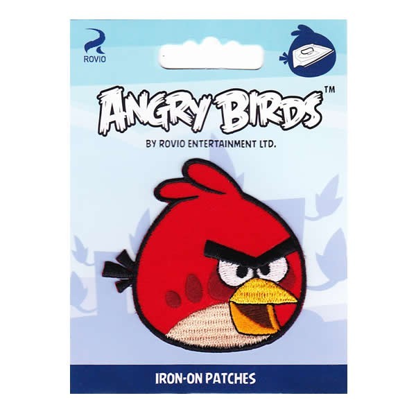 Motiv 6x6cm Angry Birds aufbügelbar rot