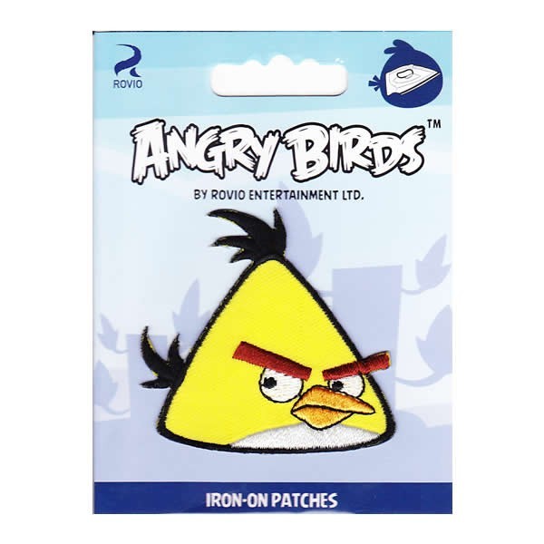 Motiv 6x6cm Angry Birds aufbügelbar gelb