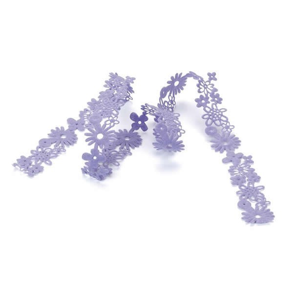 Felt ribbons flowers, 4x95cm, lilac