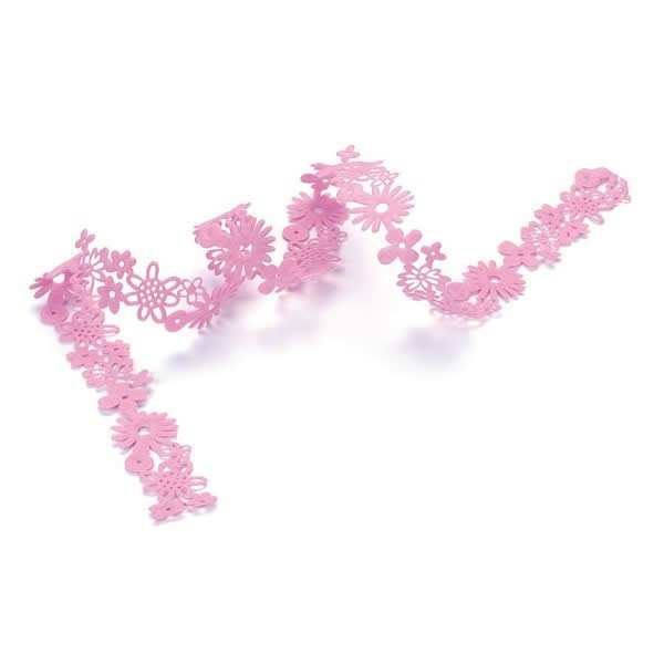 Cinta de fieltro flor, 4x95cm, rosa