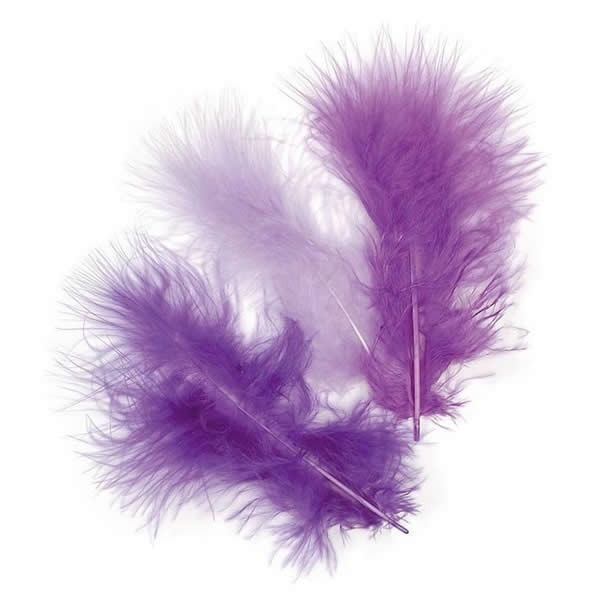 Marabufedern mix violett, 15 Stk, 10cm